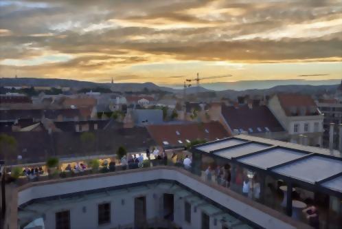 High Note SkyBar on top of the Aria Hotel Budapest and is open year round.
